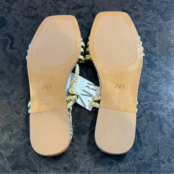 Zara Gold Braided Sandals - Picture 9 of 9